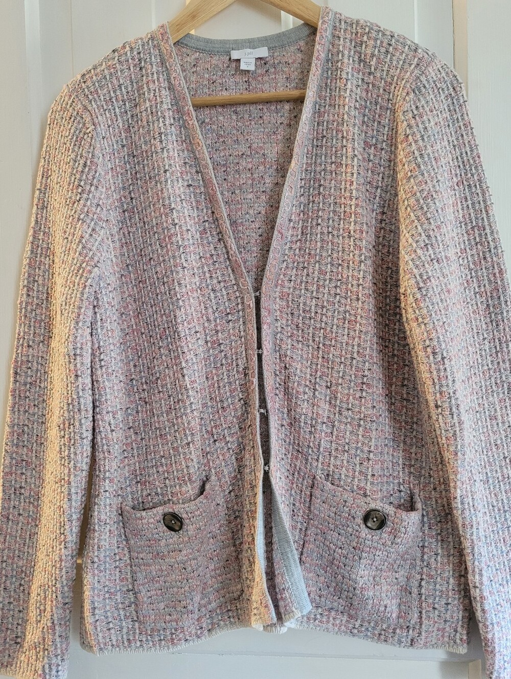 J. Jill Pink Heather Tweed Cardigan/Jacket